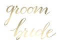 ZAWIESZKI BRIDE GROOM ZŁOTE 2szt