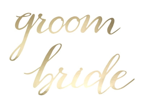 ZAWIESZKI BRIDE GROOM ZŁOTE 2szt