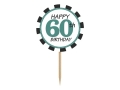 KARTECZKI NA PIKU HAPPY 60th BIRTHDAY 6szt