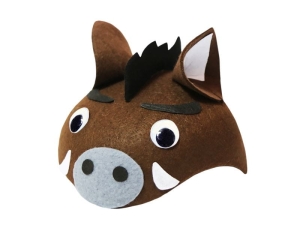 CZAPKA DZIK RUCHOME OCZY BRĄZOWA