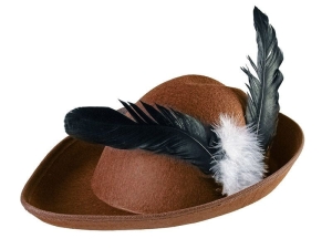 KAPELUSZ PIÓRA FILCOWY BRĄZOWY