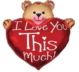 BALON MIŚ Z SERCEM 24'' 61cm