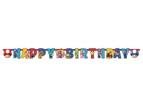 BANER HAPPY BIRTHDAY SUPER MARIO 1,9m