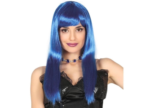 PERUKA DŁUGA GRZYWKA GRANATOWA