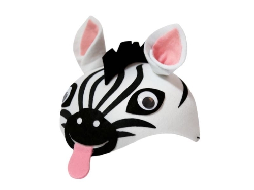 CZAPKA ZEBRA RUCHOME OCZY BIAŁO-CZARNA