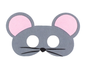 MASKA MYSZKA FILCOWA SZARA