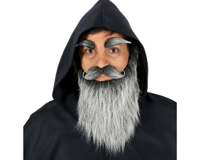 ZESTAW BRODA BRWI WĄSY SZARY