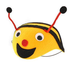 CZAPKA PSZCZÓŁKA RUCHOME OCZY ŻÓŁTA