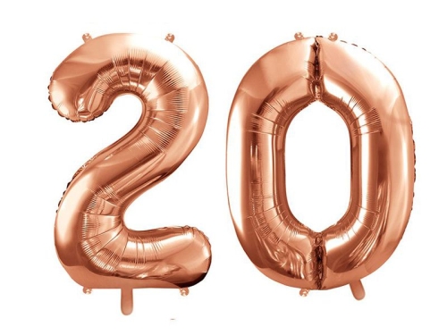 BALONY 20 ZŁOTO-RÓŻ 34'' 2szt