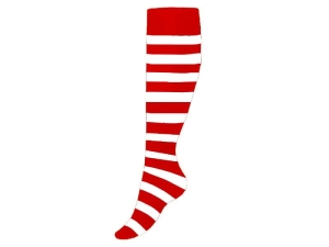 ZAKOLANÓWKI CZERWONE W BIAŁE PASY XL