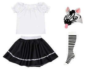 ZESTAW ZEBRA BIAŁO-CZARNY 98-110 4el