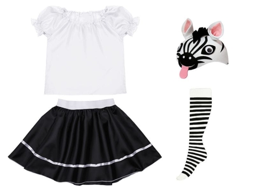 STRÓJ ZEBRA DZIEWCZYNKA 116-128 4el