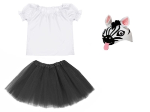 ZESTAW ZEBRA BIAŁO-CZARNY 116-128 3el