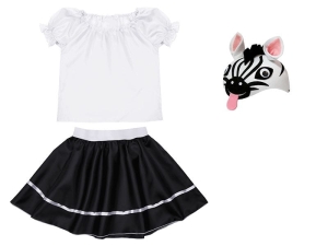 ZESTAW ZEBRA BIAŁO-CZARNY 116-128 3el