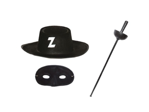 ZESTAW ZORRO CZARNY 3el