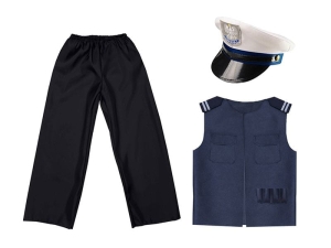 ZESTAW POLICJANT CZARNO-GRANATOWY 98-110 5el