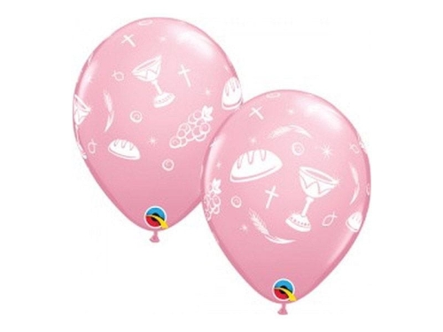 BALON RÓŻOWY KOMUNIA 28cm 1szt