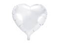 BALON SERCE BIAŁY 18'' 45cm