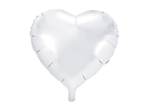 BALON SERCE BIAŁY 18'' 45cm