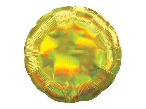 BALON OKRĄGŁY HOLOGRAFICZNY ZŁOTY 18'' 46cm
