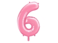 BALON CYFRA 6 J.RÓŻ 34'' 86cm
