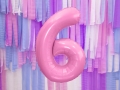 BALON CYFRA 6 J.RÓŻ 34'' 86cm