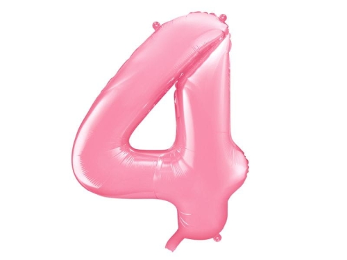 BALON CYFRA 4 J.RÓŻ 34'' 86cm