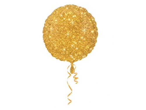 BALON GLITTER ZŁOTY 17'' 43cm