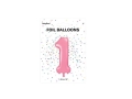 BALON CYFRA 1 J.RÓŻ 34'' 86cm