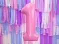 BALON CYFRA 1 J.RÓŻ 34'' 86cm