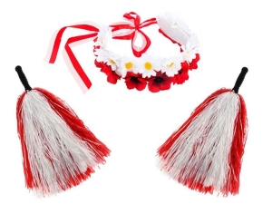 ZESTAW KIBICA BIAŁO-CZERWONY 3el