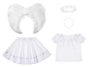 ZESTAW ANIOŁEK BIAŁY 116-128 4el