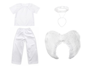 ZESTAW ANIOŁEK BIAŁY 116-128 4el