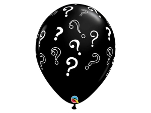 BALON CZARNY ZNAKI ZAPYTANIA 41cm 1szt