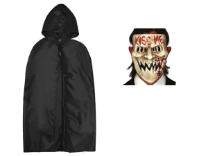 ZESTAW POTWÓR KISS ME CZARNY PELERYNA 132cm 2el