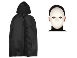 ZESTAW MASKA CZARNY PELERYNA 132cm 2el