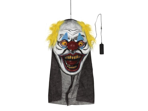 GŁOWA KLAUN WISZĄCA ŚWIECĄCA 155x31cm