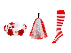 ZESTAW KIBICA BIAŁO-CZERWONY 4el