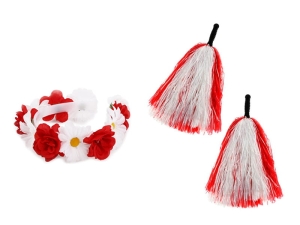 ZESTAW KIBICA BIAŁO-CZERWONY 3el