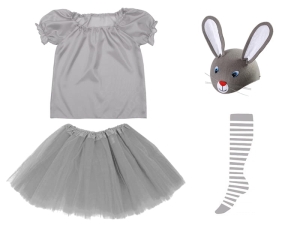 ZESTAW ZAJĄCZEK SZARY 134-140 4el