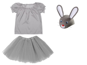 ZESTAW ZAJĄCZEK SZARY 134-140 3el