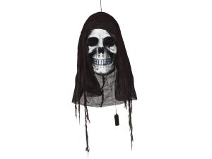 STRASZYDŁO CZASZKA WISZĄCA ŚWIECĄCA CZARNO-BIAŁA 95cm