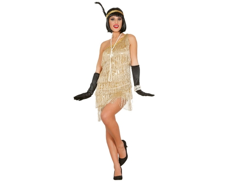 STRÓJ SUKIENKA RETRO ZŁOTA L(42-44)