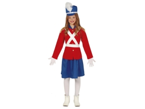 STRÓJ ŻOŁNIERKA CZERWONO-NIEBIESKI 142-148