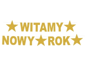 BANER WITAMY NOWY ROK ZŁOTY 3,9m