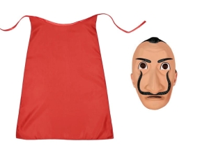 ZESTAW SALVADOR DALI DOM Z PAPIERU CZERWONY PELERYNA 90cm 2el