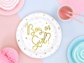 TALERZYKI PAPIEROWE BOY OR GIRL BIAŁE 23cm 6szt