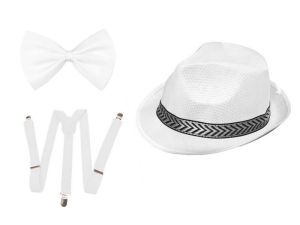 ZESTAW GANGSTER BIAŁY 3el