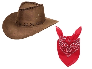 ZESTAW KOWBOJ BRĄZOWY 2el