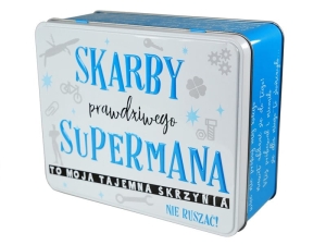 PUSZKA NA PREZENT SKARBY SUPERMANA NIEBIESKA